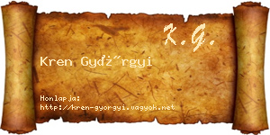 Kren Györgyi névjegykártya